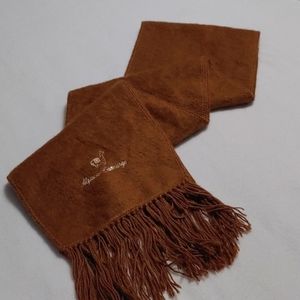 Alpaca Camargo 78" weatherproof alpaca wool camel color embroidered scarf.